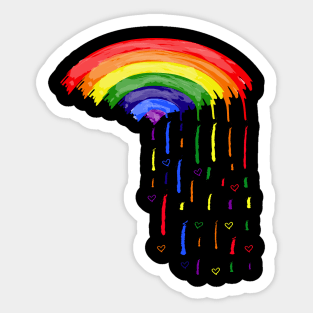 Love rainbow rain Sticker